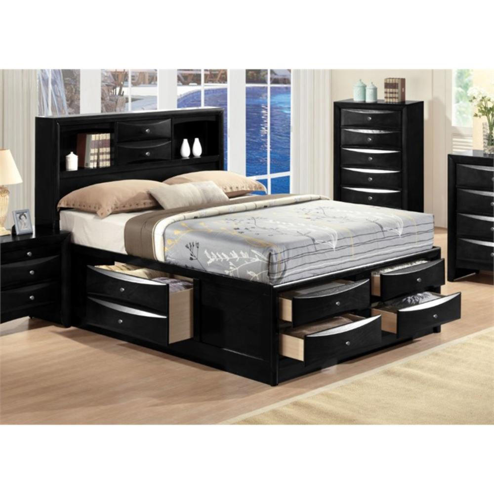 Acme Furniture Ireland Queen Panel Bed with Storage - Black