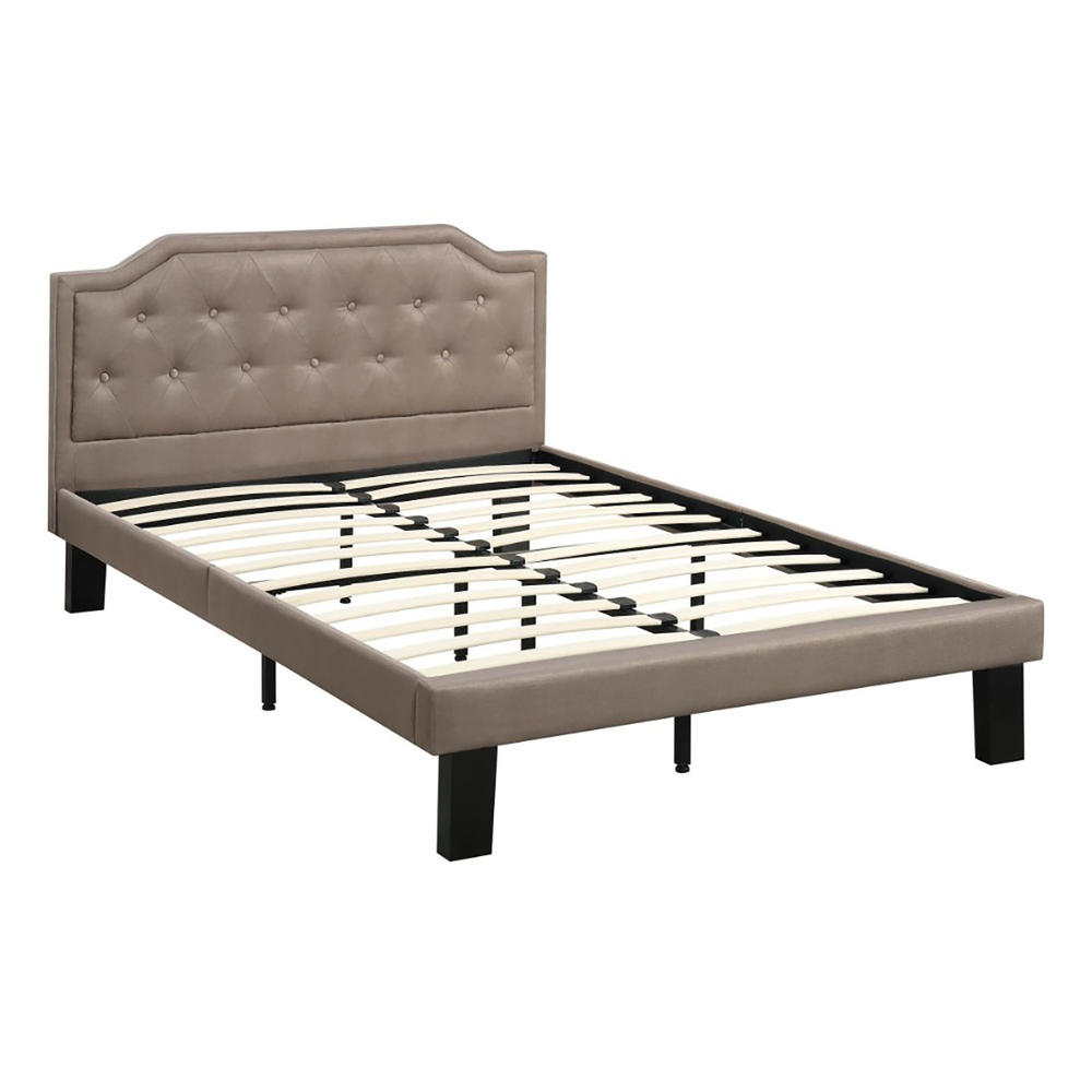 Benzara Full Bed with Button Tufted Headboard - Tan