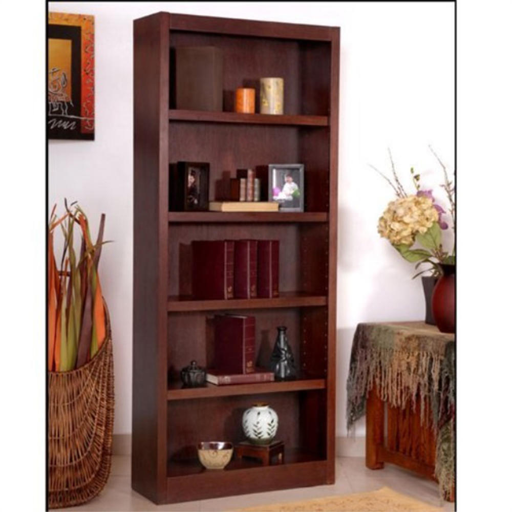 Concepts In Wood MI3072-C 5 Shelf Single Wide Bookcase - Cherry