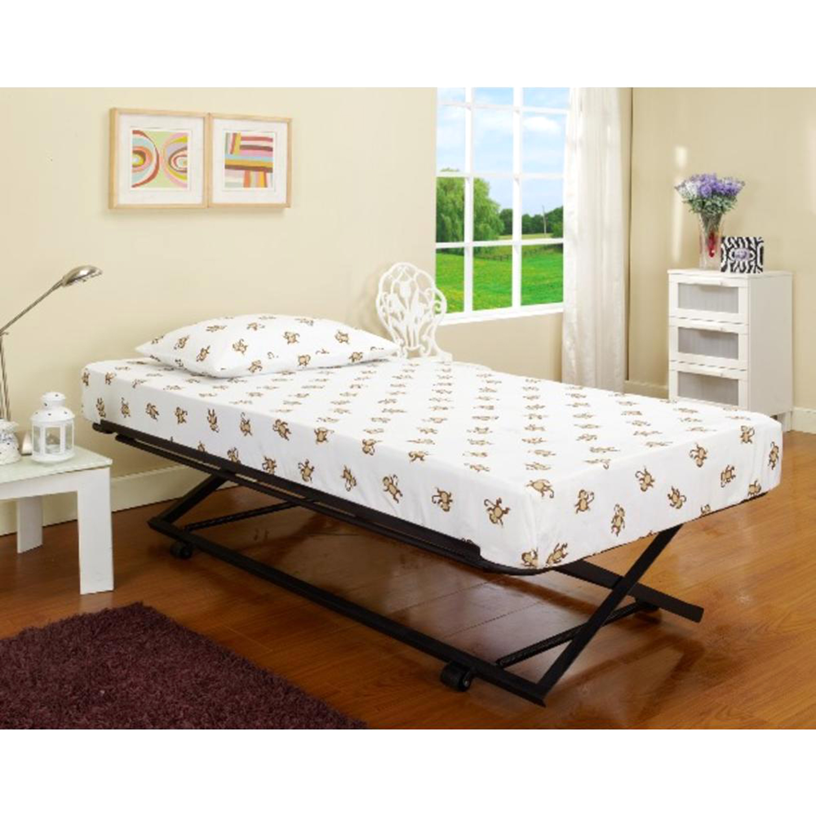 Inroom Furniture Designs B39-3 Rollout Pop Up Trundle Bed