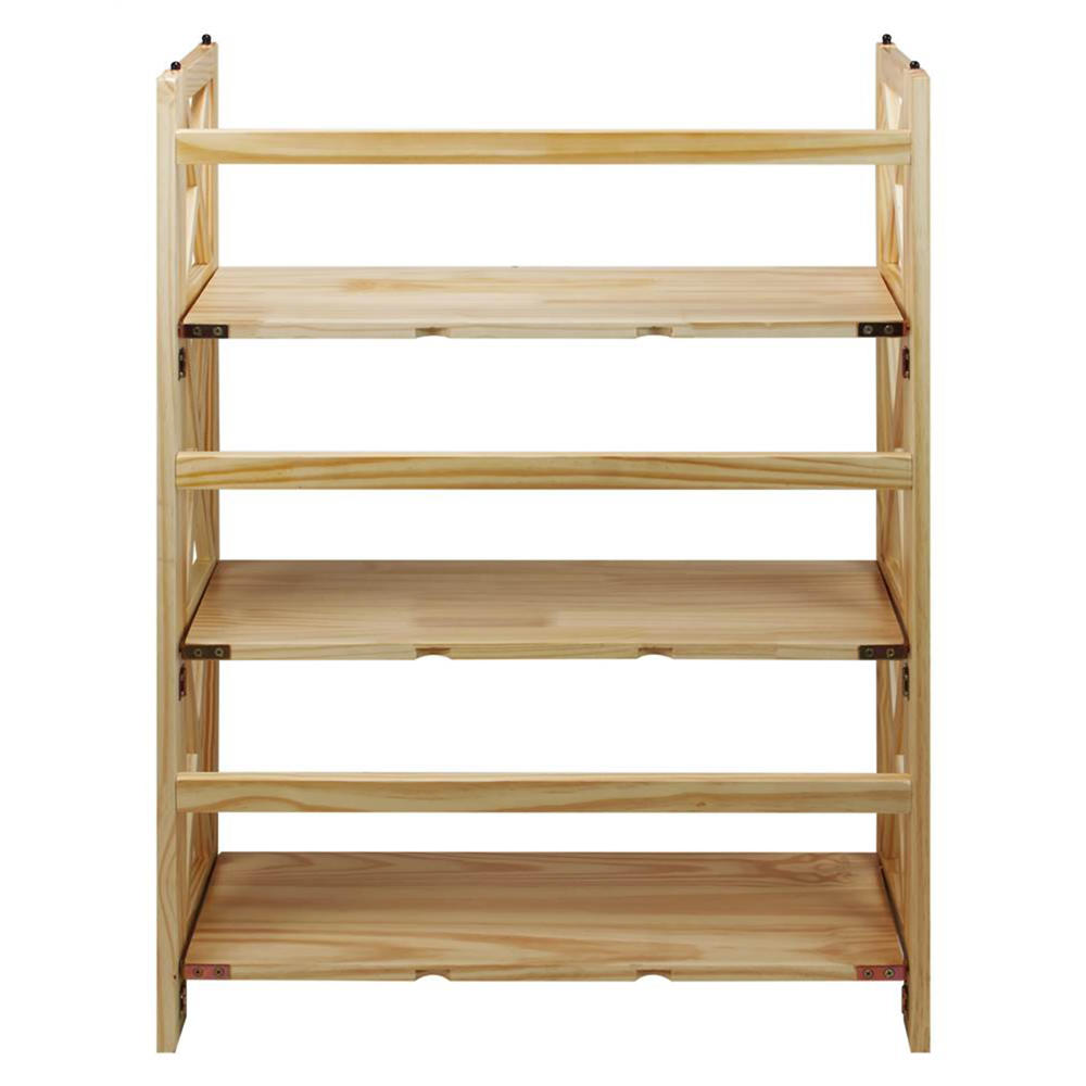 Casual Home Montego 3-Shelf Folding Bookcase - Natural Finish