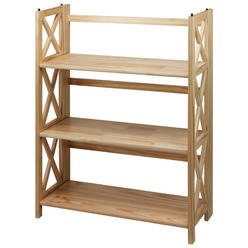 Casual Home Montego 3-Shelf Folding Bookcase, Natural