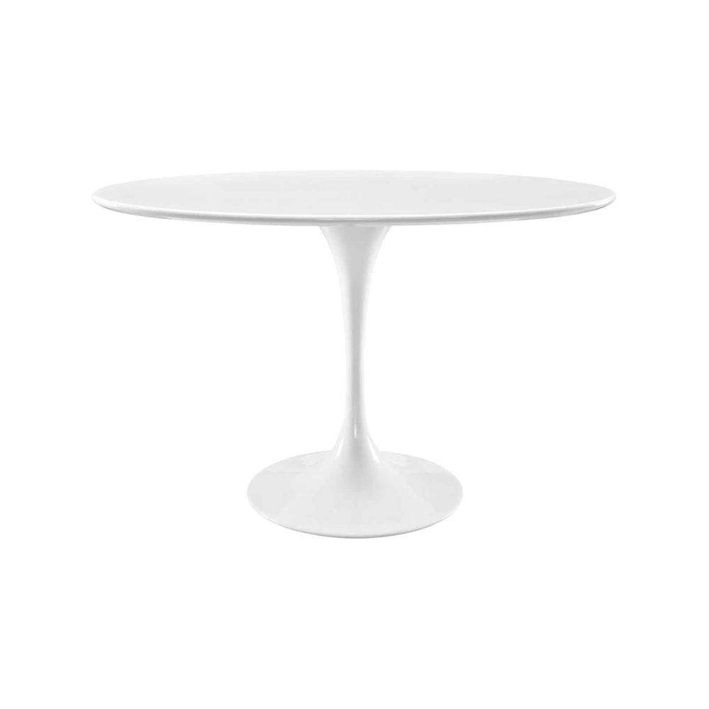 Modway Lippa 48" Oval Wood Top Dining Table - White