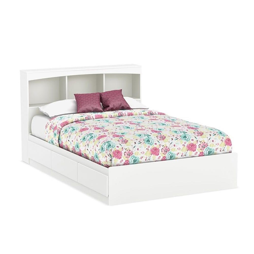 South Shore Full Bookcase Storage Bed - White