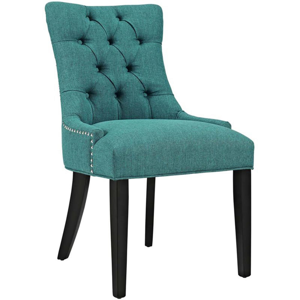 Modway Regent Fabric Upholstered Dining Side Chair in Teal