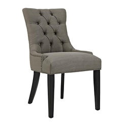 Modway Regent Modern Elegant Button-Tufted Upholstered Fabric With Nailhead Trim, Dining Side Chair, Granite