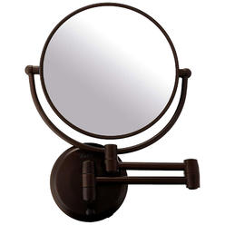 zadro 9 inch wall mount beauty mirror, led light ring, extendable arm, dual side optical glass mirrors, cordless w/ batteries