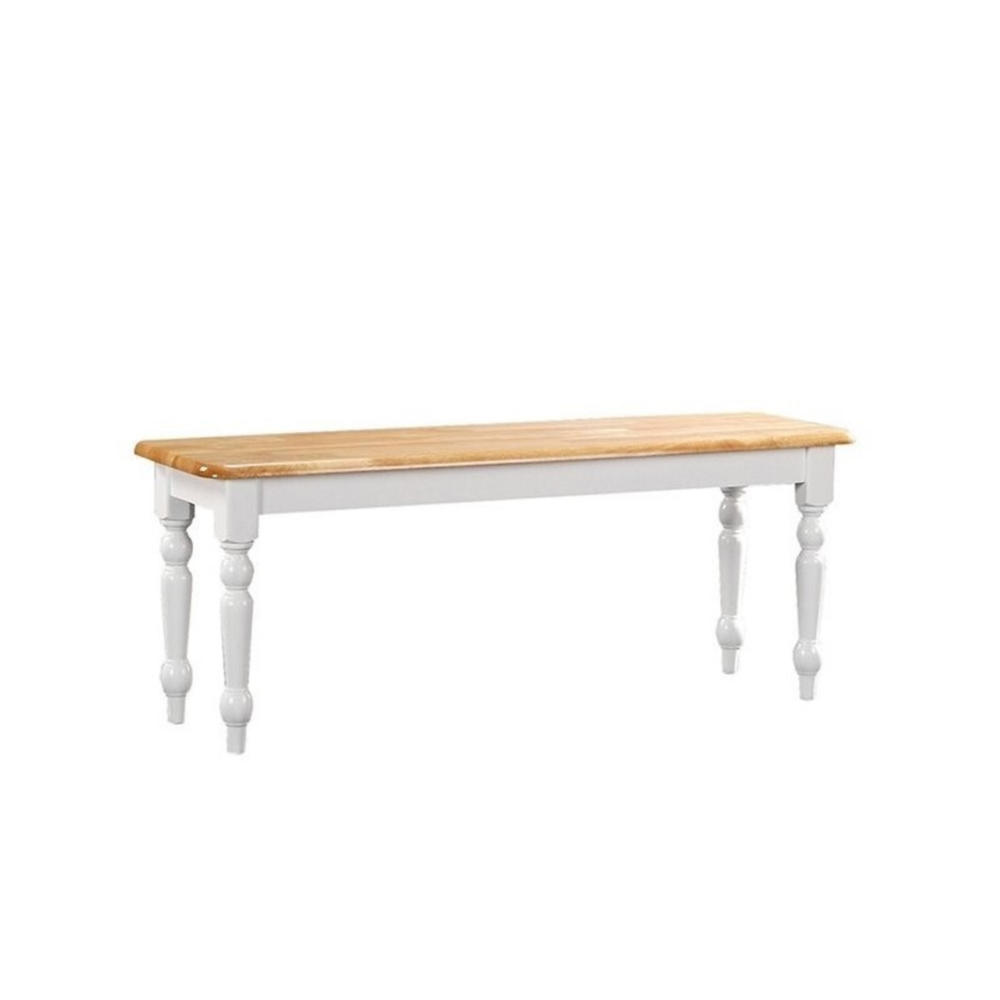 Boraam Farmhouse Wood Dining Bench - White and Natural