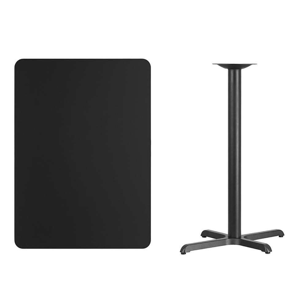 Flash Furniture 30"x 42" Bar Height Table with Rectangular Base - Black Laminate