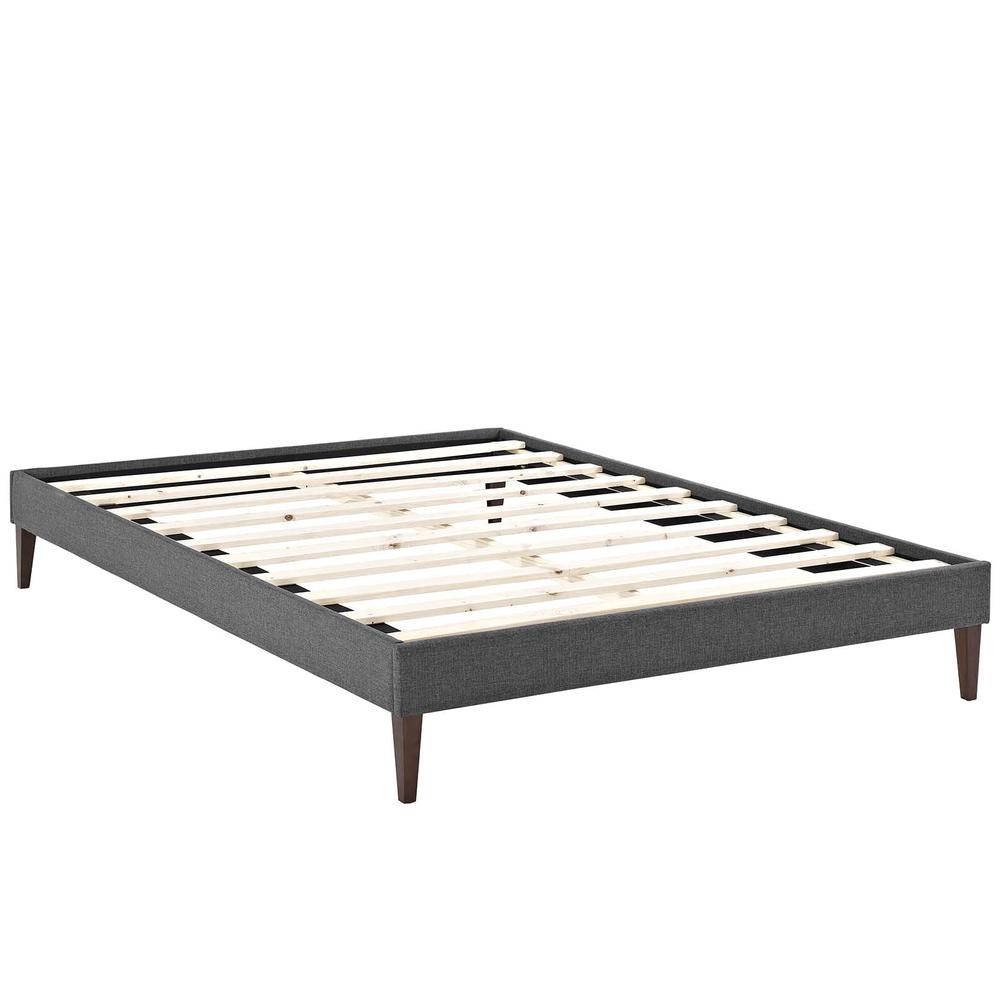Modway Tessie Full Platform Bed Frame with Squared Tapered Legs - Gray