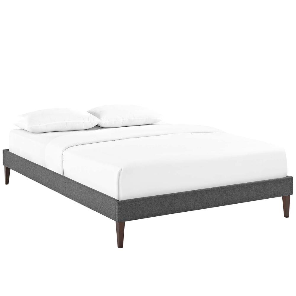 Modway Tessie Full Platform Bed Frame with Squared Tapered Legs - Gray