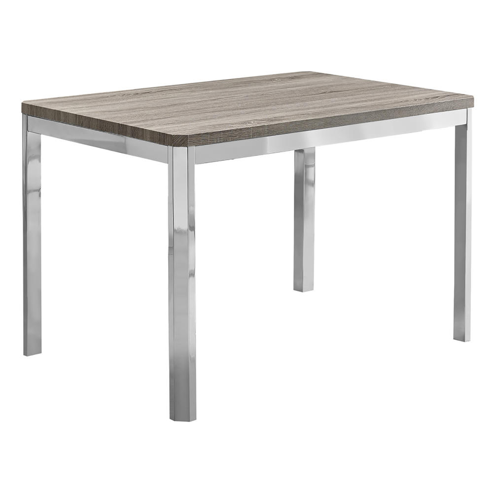 Monarch 48" Dining Table - Dark Taupe and Chrome