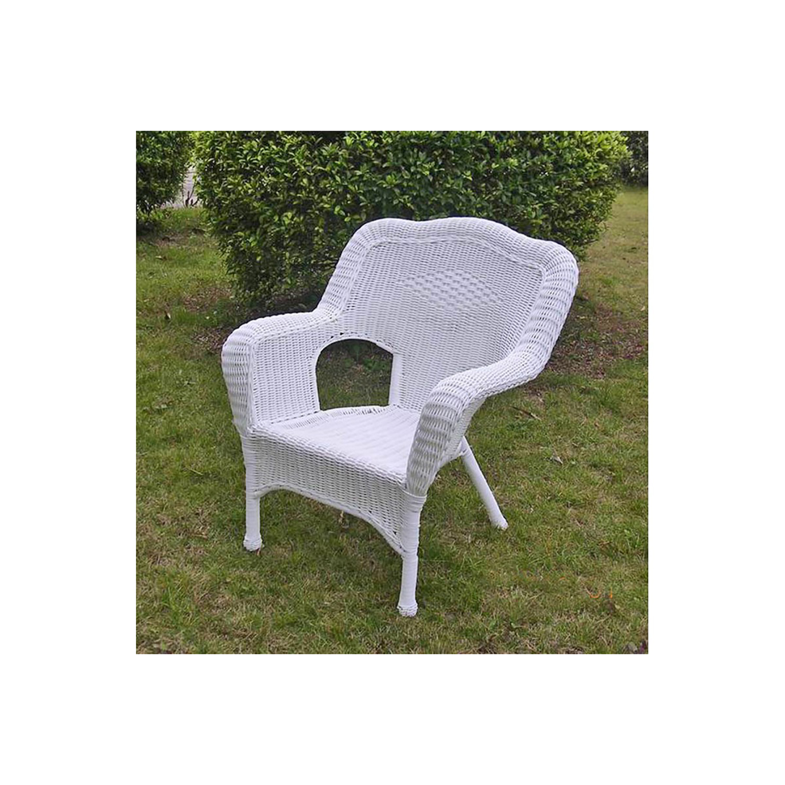International Caravan Monaco Set of 2 Resin Patio Chairs - White