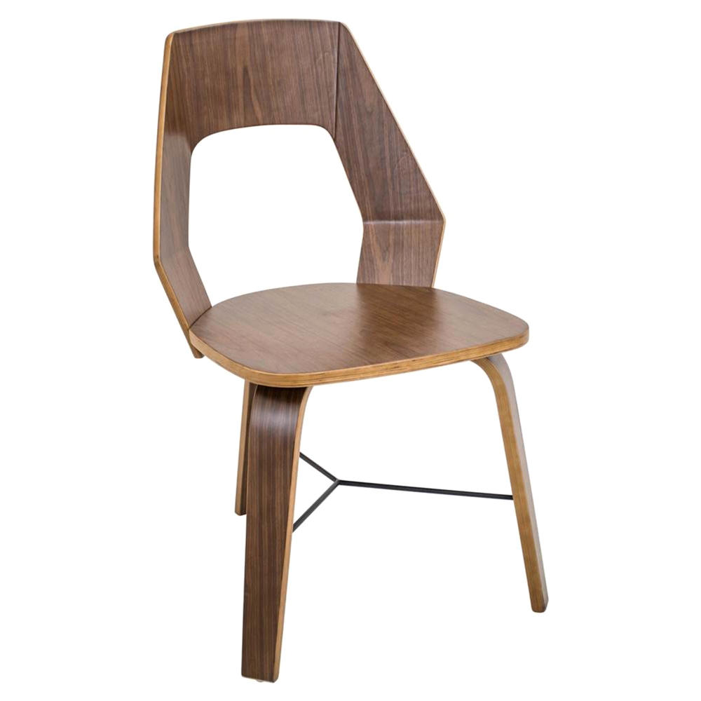 Lumisource Set of 2 Trilogy Wood Club Chairs - Walnut