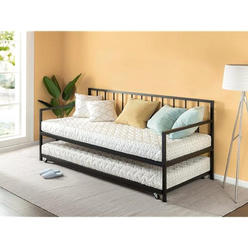 Zinus Eden Twin Daybed and Trundle Set / Premium Steel Slat Support / Daybed and Roll Out Trundle Accommodate Twin Size