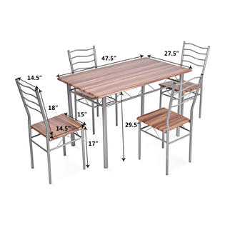 Goplus 5pc Wood And Metal Dining Table Set Sears Marketplace