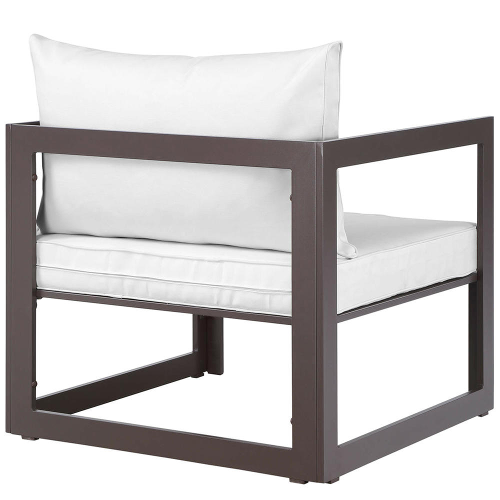 Modway Fortuna Outdoor Armchair - Brown and White