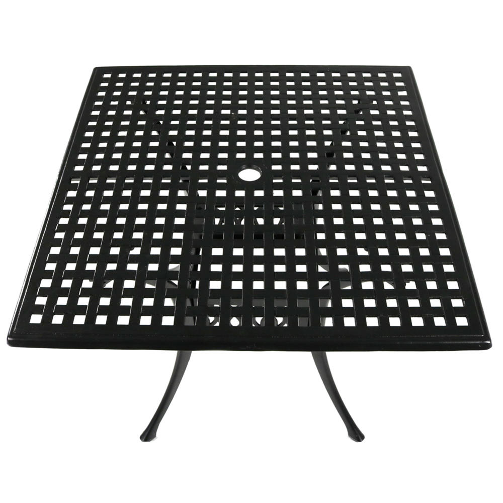 Sunnydaze Decor 35" Cast Aluminum Square Dining Table - Black