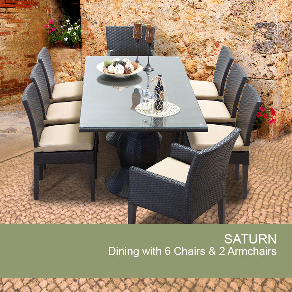 TK Classics Saturn 8pc. Patio Dining Table Set - Espresso