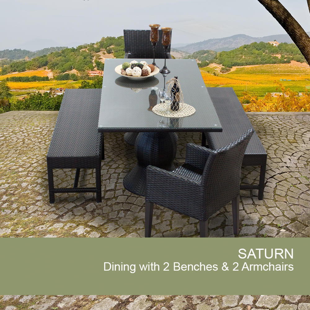 TK Classics Saturn 7pc. Wicker Outdoor Patio Dining Set