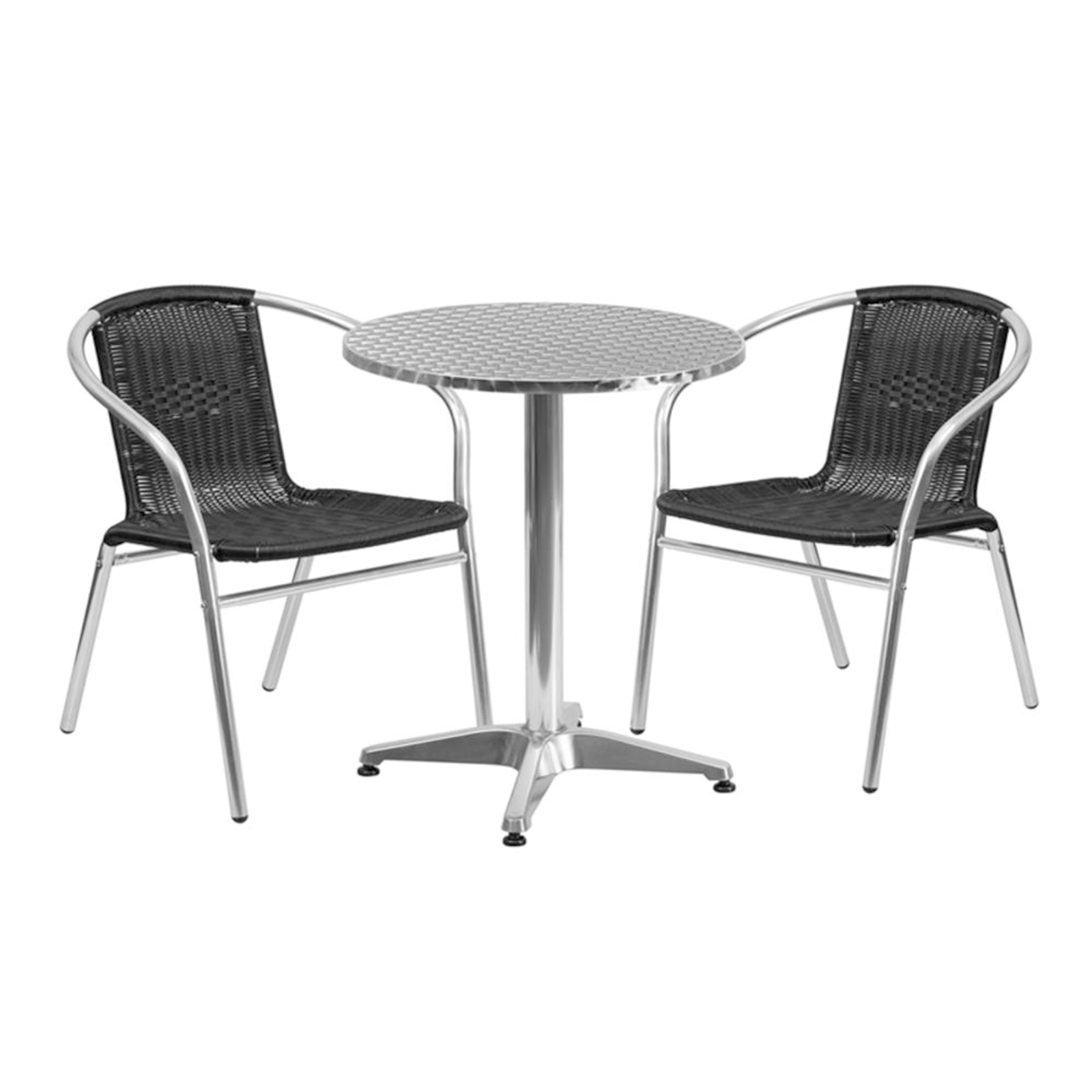 Flash Furniture 3pc. Round Aluminum Indoor Outdoor Patio Bistro Set - Black