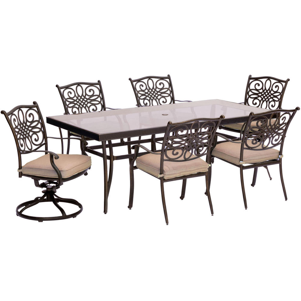 Hanover Traditions 7pc. Glass Top Dining Set - Bronze