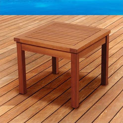 International Home Miami Corp Outdoor Living and Style 19" Brown Kingsbury Eucalyptus Patio Side Table