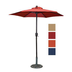 Pier Surplus Patio Umbrella Outdoor Table Umbrella with 6 Sturdy Ribs and Crank 6.5 ft, Red Umbrella