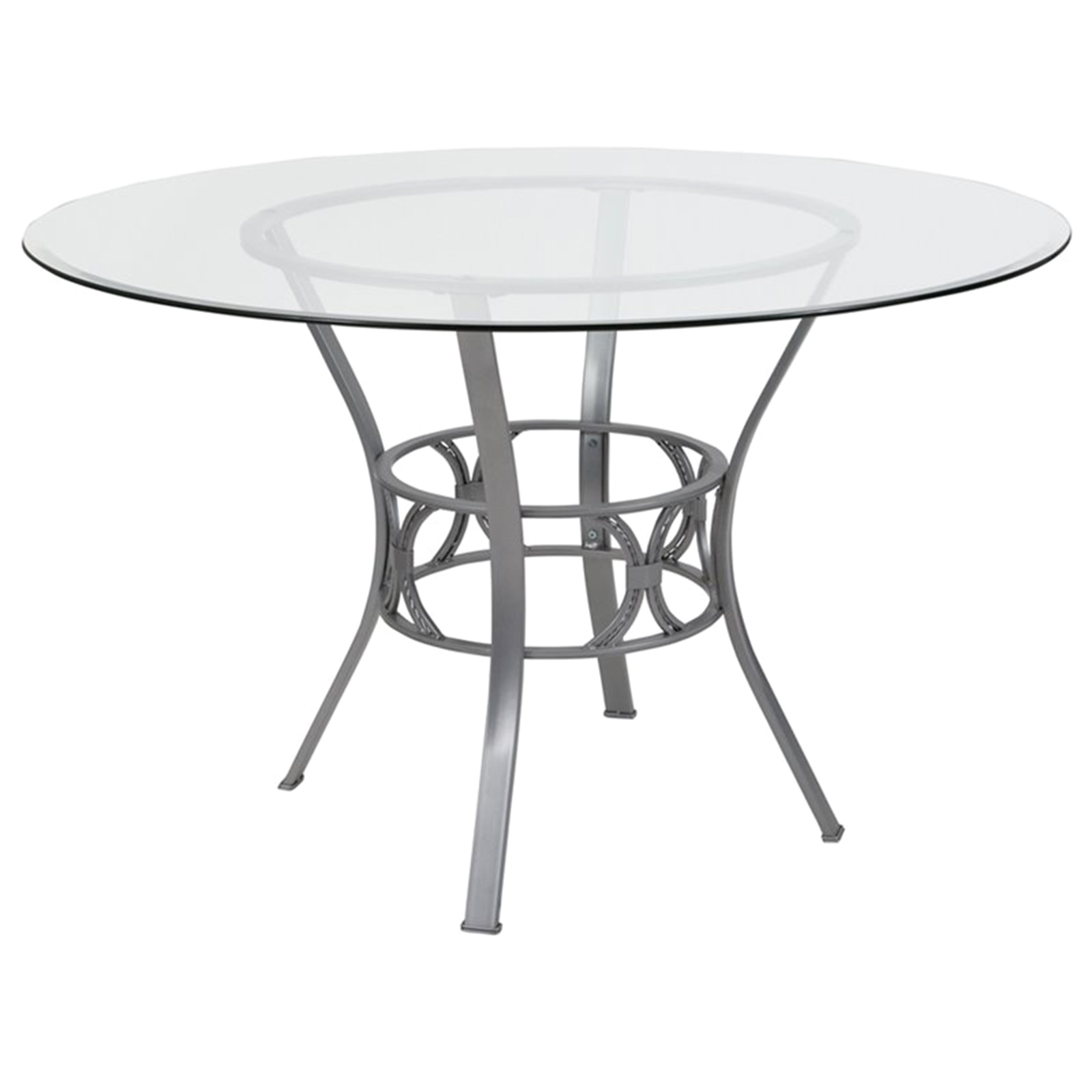 Flash Furniture Carlisle Round Glass Top Dining Table - Silver