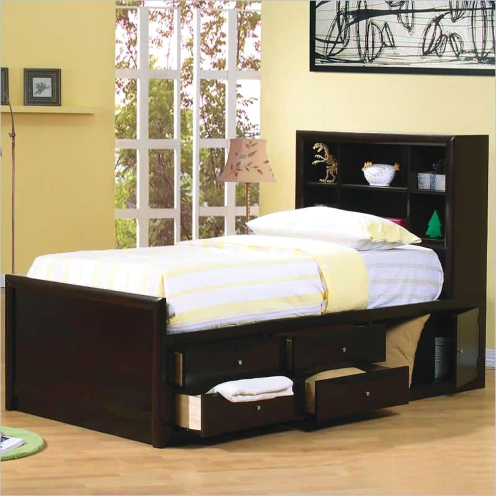 Coaster Phoenix Collection Bookcase Storage Twin Bed - Cappuccino