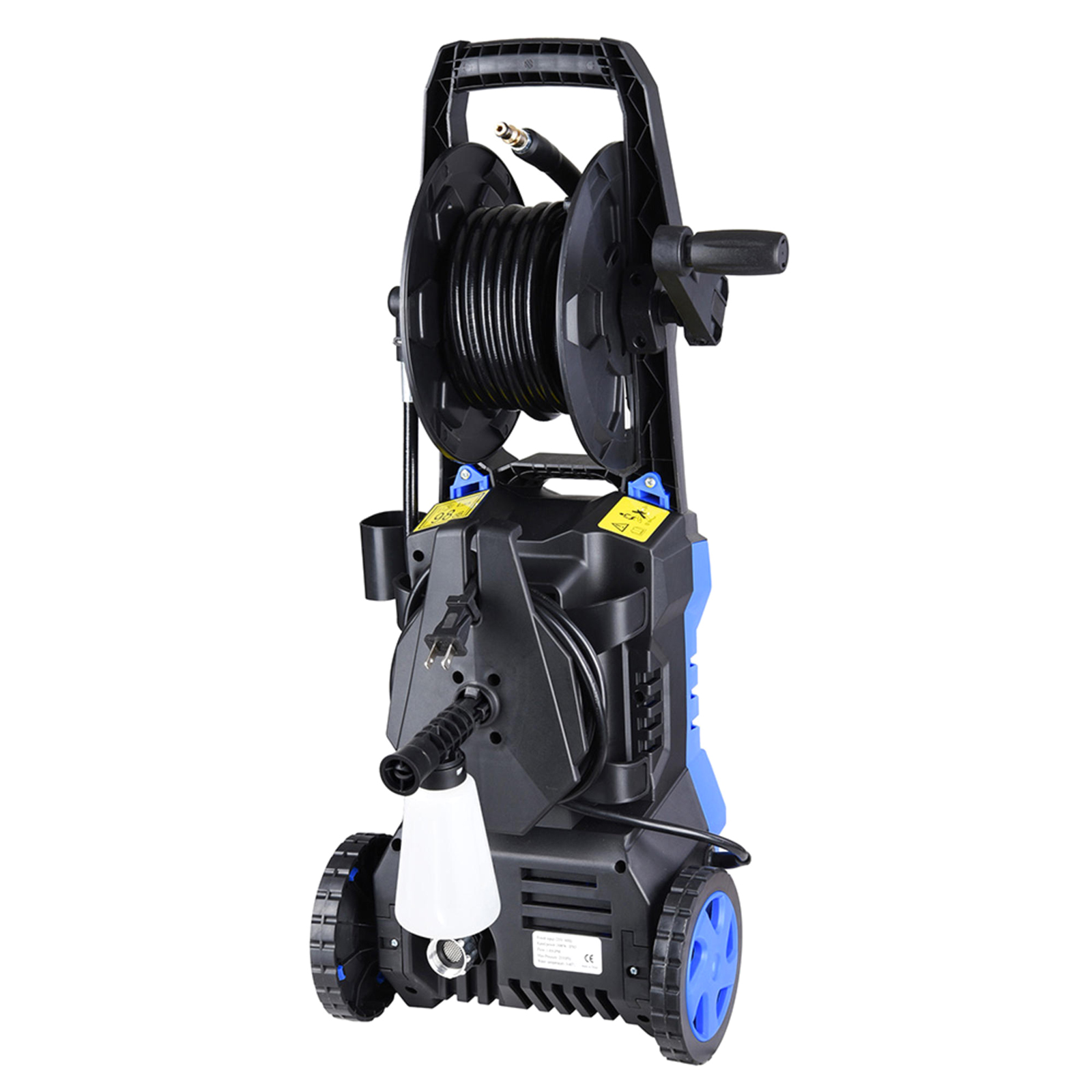 Goplus Compact Pressure Washer Portable High Power Car Cleaning Machine  w/Adjustable Nozzle, Spray Gun, Hose Reel, Soap Bottle, 1800PSI / 1.96GPM