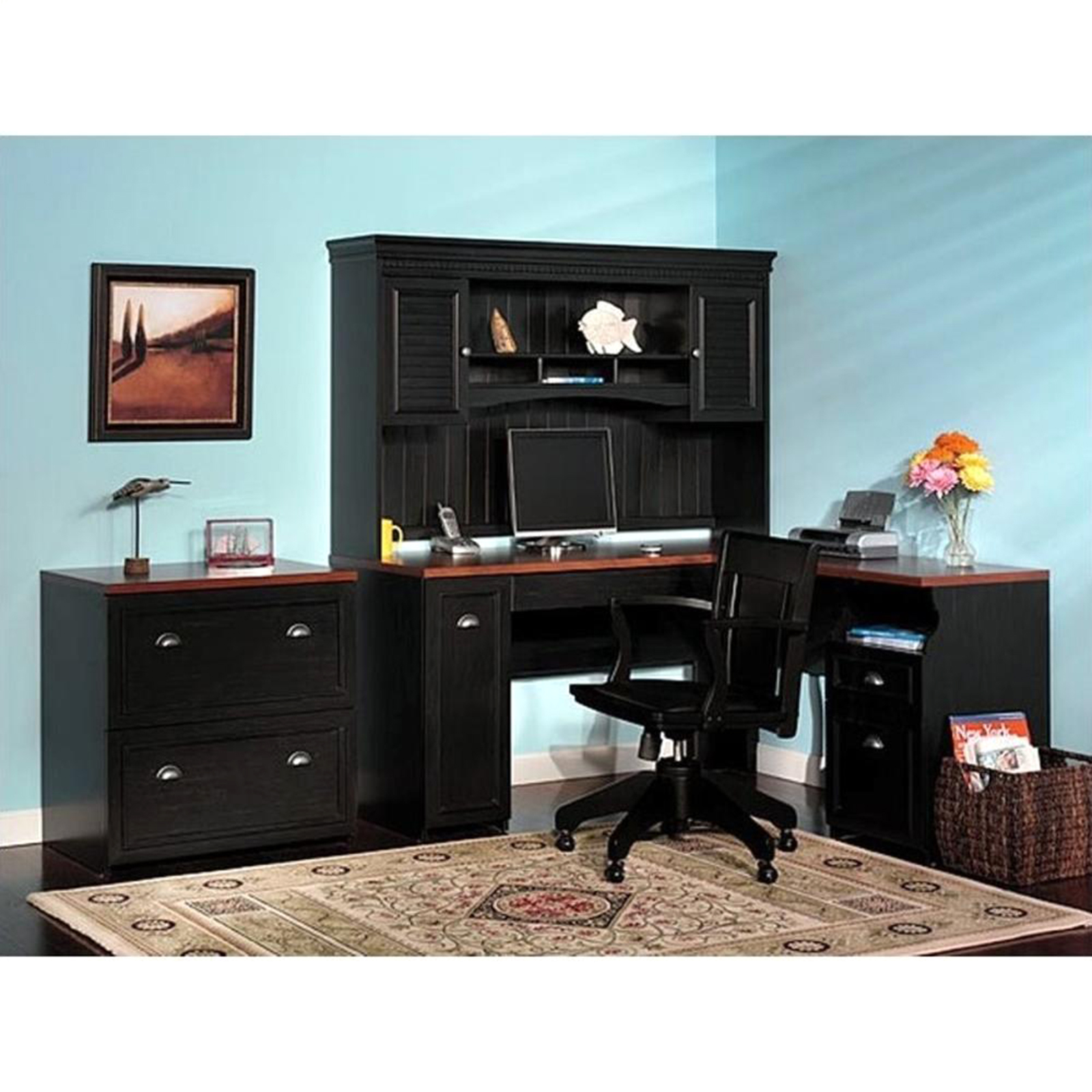 Bush Fairview L Shaped Wood Home Office Set Sears Marketplace