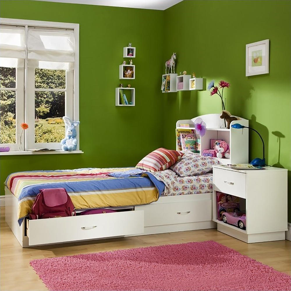 South Shore Logik Kids 3pc. Wood Bedroom Set - Pure White