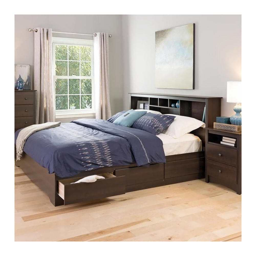 Prepac Mate's King Platform Bed with 6 Drawers - Espresso
