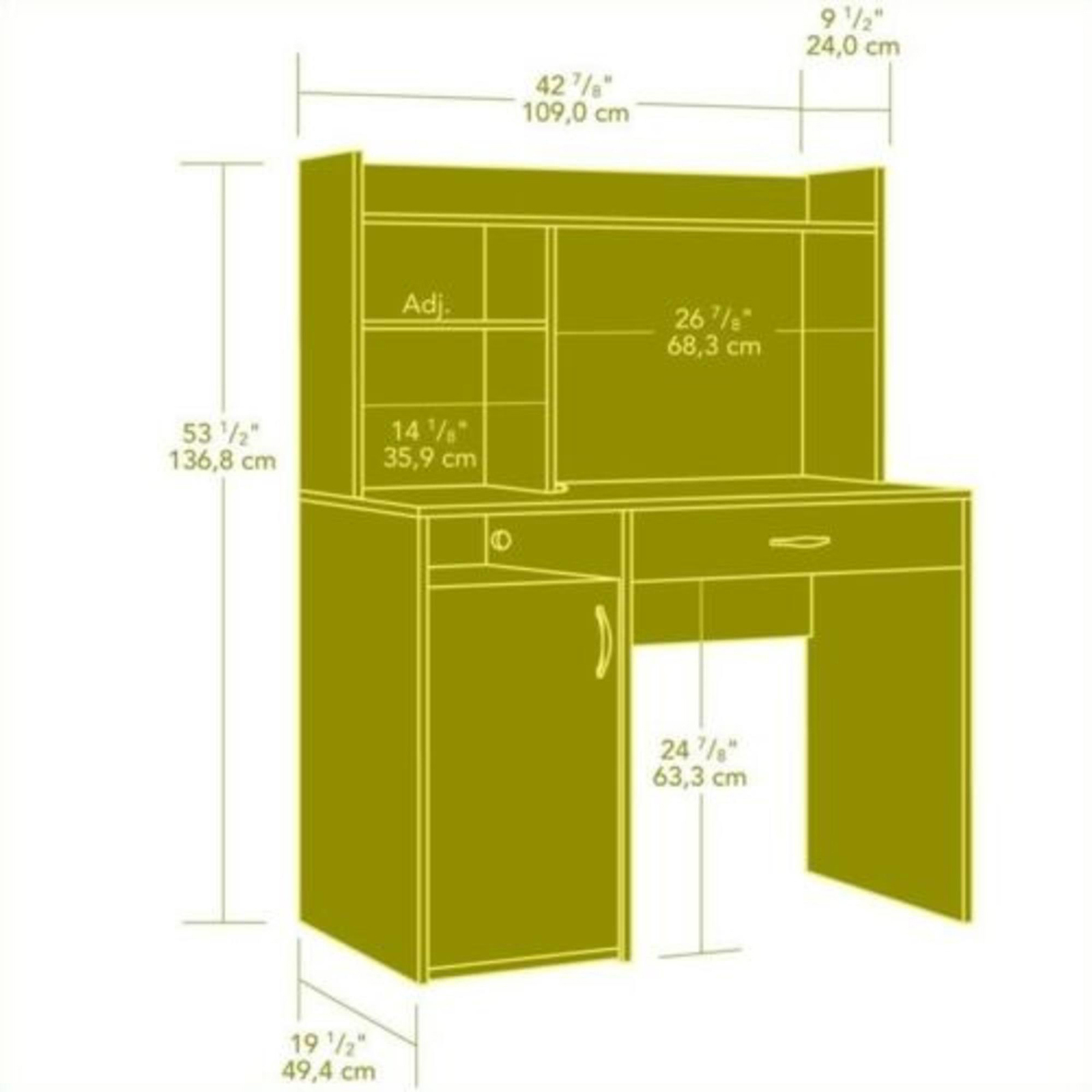 Sauder Beginnings Home Office Desk With Hutch Sears Marketplace