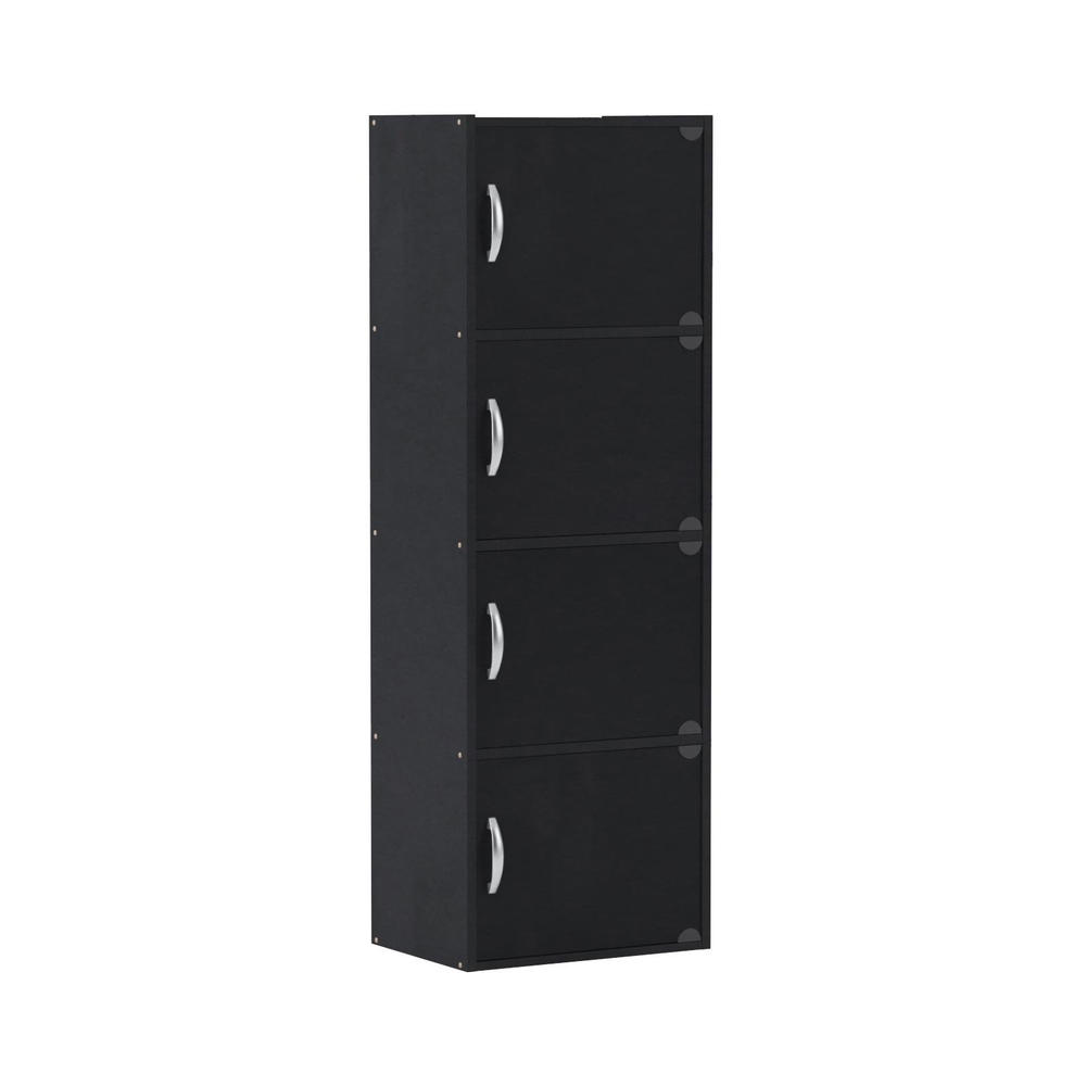 Hodedah Import 47.4" 4 Shelves Enclosed Storage Cabinet- Black