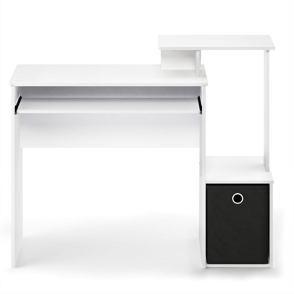 FURINNO Econ Multipurpose Computer Writing Desk - White and Black