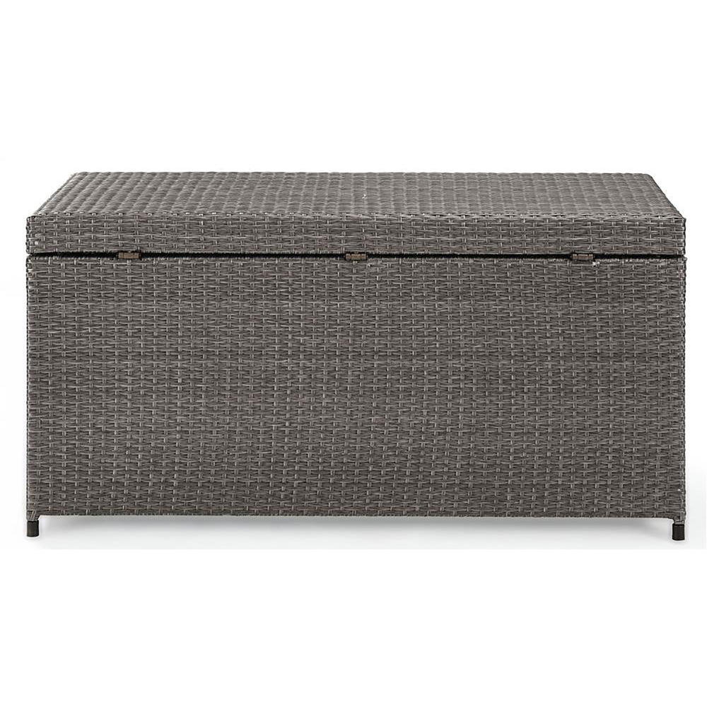 Crosley Furniture CO7300-WG Palm Harbor Wicker Patio Deck Box - Gray
