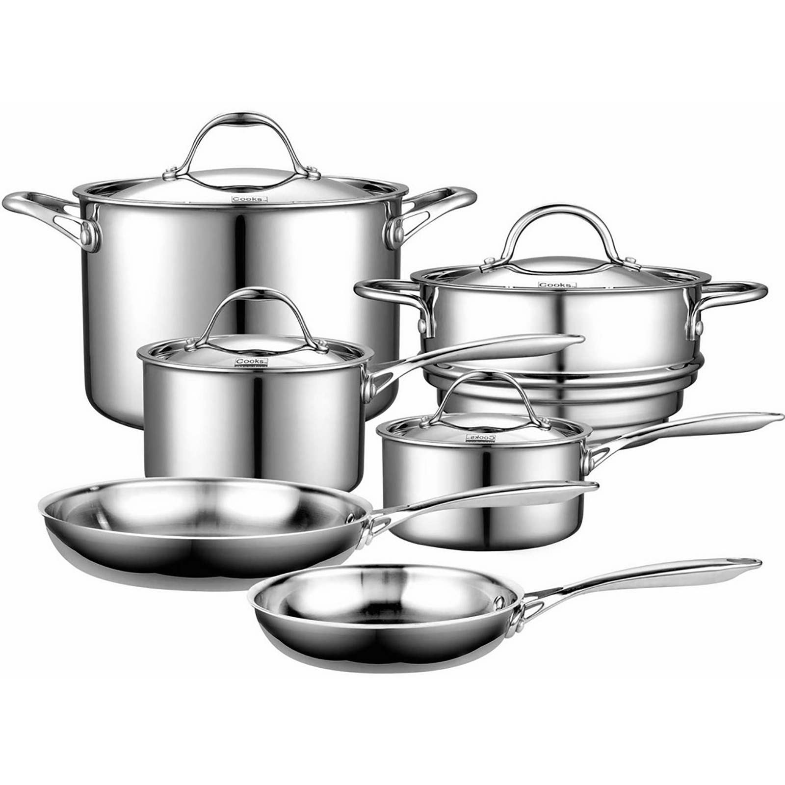 Cooks Standard 10pc. Multi-Ply Clad Stainless Steel Cookware Set