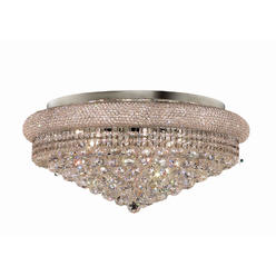 Elegant Lighting 1800 Primo Collection Flush Mount D28in H13in Lt:15 Chrome Finish (Royal Cut Crystals)