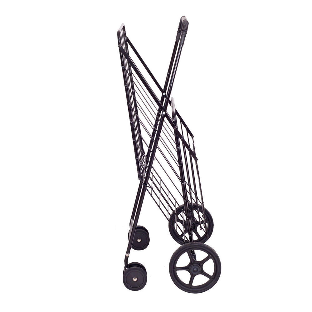 Costway Folding Shopping Cart Jumbo Basket with Swivel Wheels