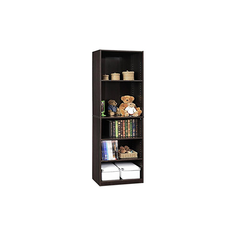 FURINNO 14110R1CC JAYA 5 Shelf Bookcase - Espresso