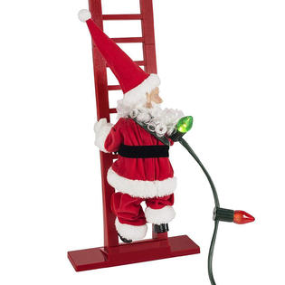 ミスタークリスマス　Super climbing santa 43 in. Animated Ladder Climbing Sculpted White Santa – Mr