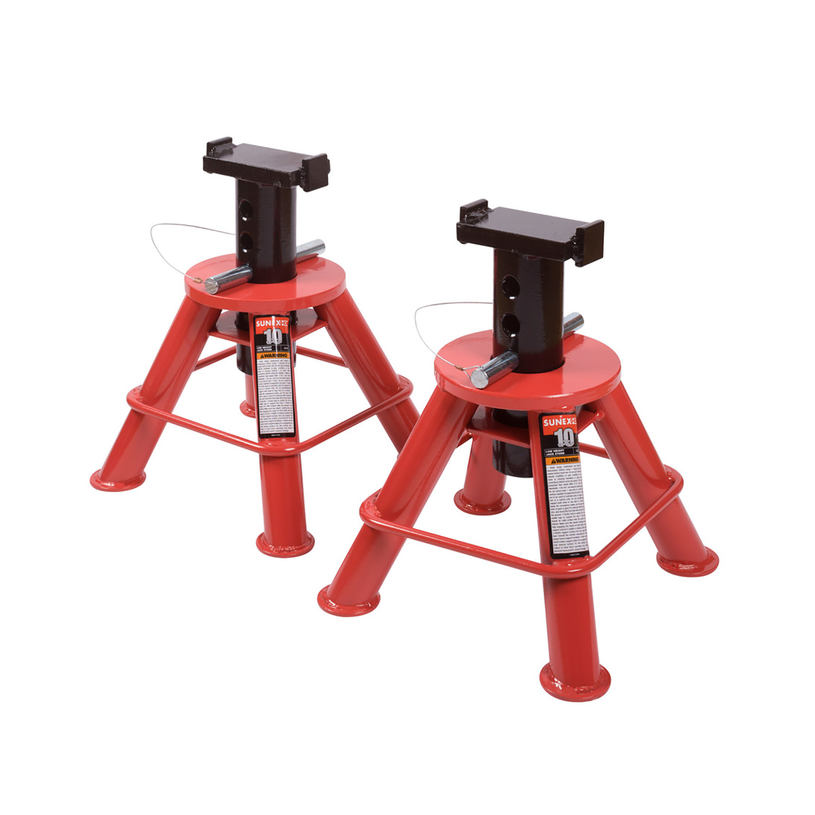 Sunex Set of 2 Low Height 10 ton Pin Type Jack Stands