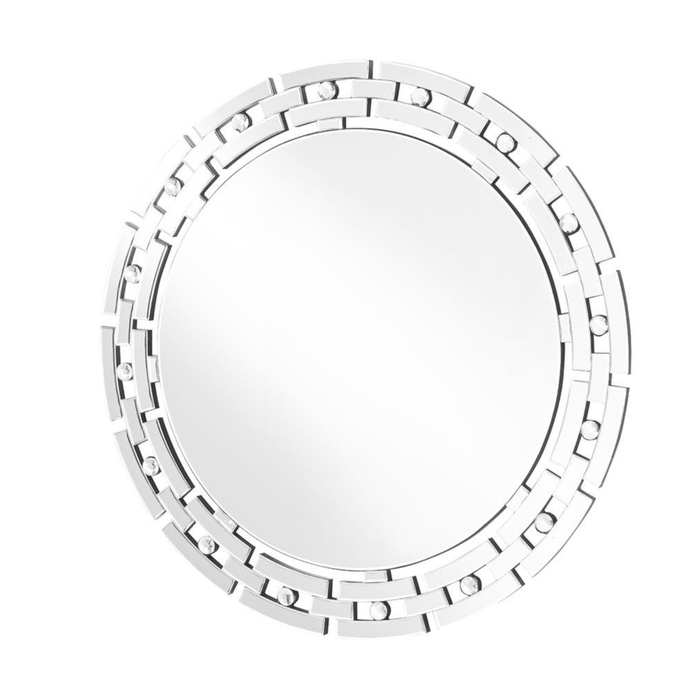 Elegant Decor MR9144 Sparkle 36" Contemporary Round Mirror - Clear