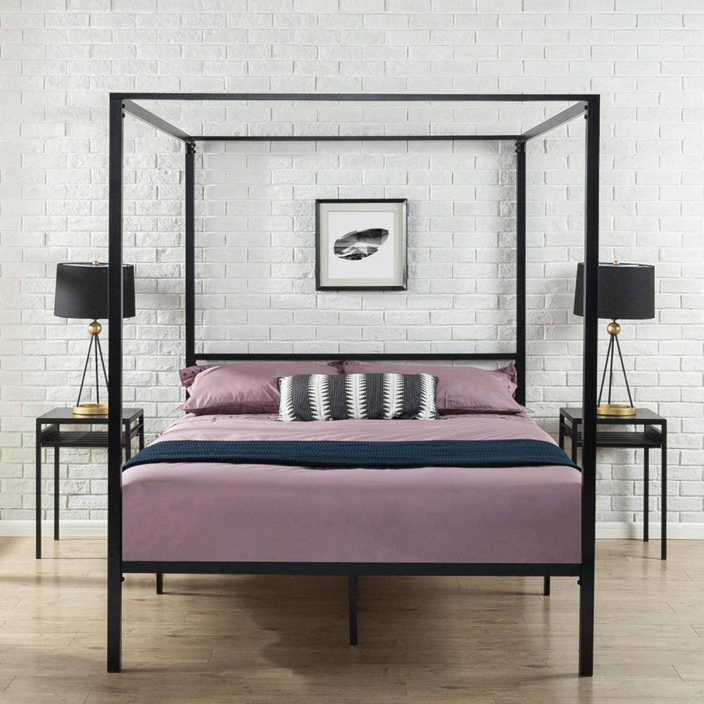 Zinus Metal Canopy 4-poster Platform Bed Frame