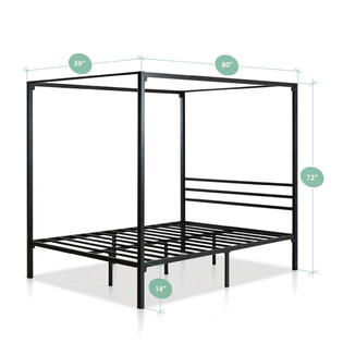 Zinus Metal Canopy 4 Poster Platform, Iron Canopy Bed Frame