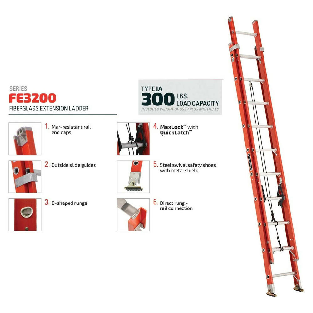 Louisville 28' Fiberglass Extension Ladder