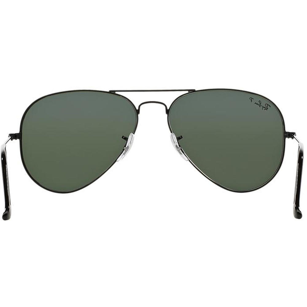 Ray-Ban Aviator Classic Green Polarized Lenses Sunglasses - Black