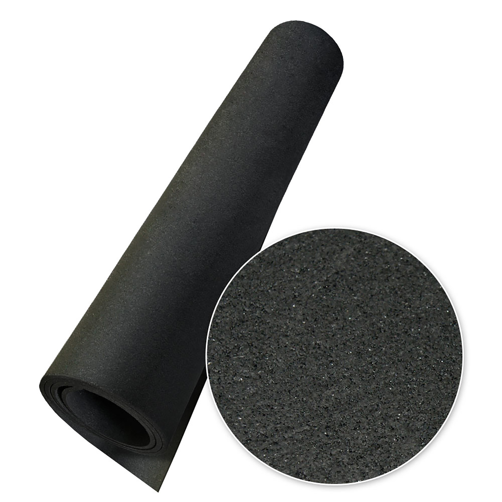 Rubber-Cal 3/16" Elephant Bark Recycled Rubber Flooring Rolls - Black